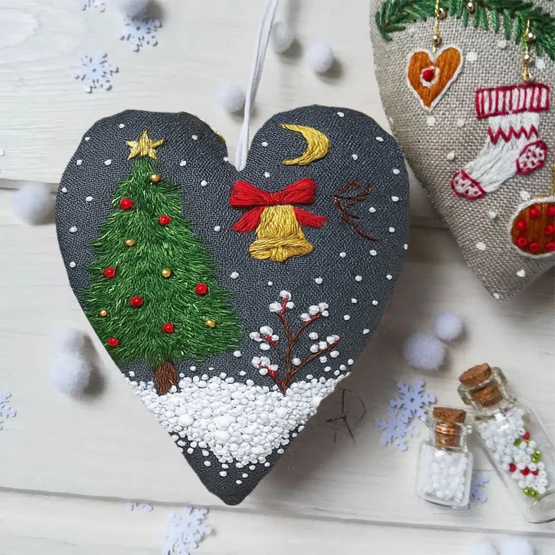 Rubbyoo Heart Embroidery Kit - Christmas Night | Diy Holiday Needlepoint | Christmas Home Ornament - image 5