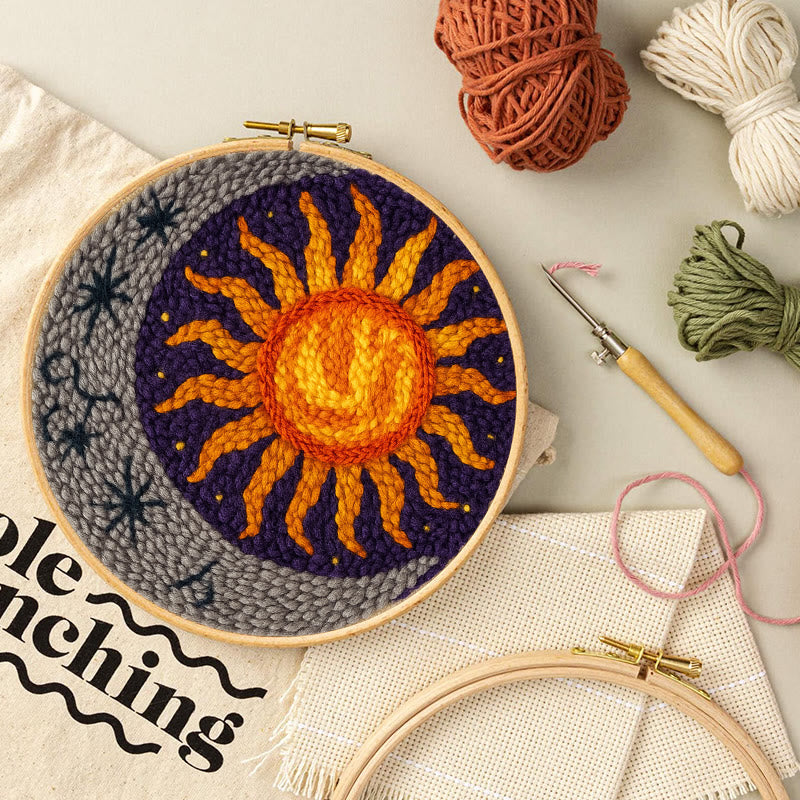  Vibrant Sun Punch Needle Kit - Celestial Handmade Craft | Diy Art For Ornament - image 6