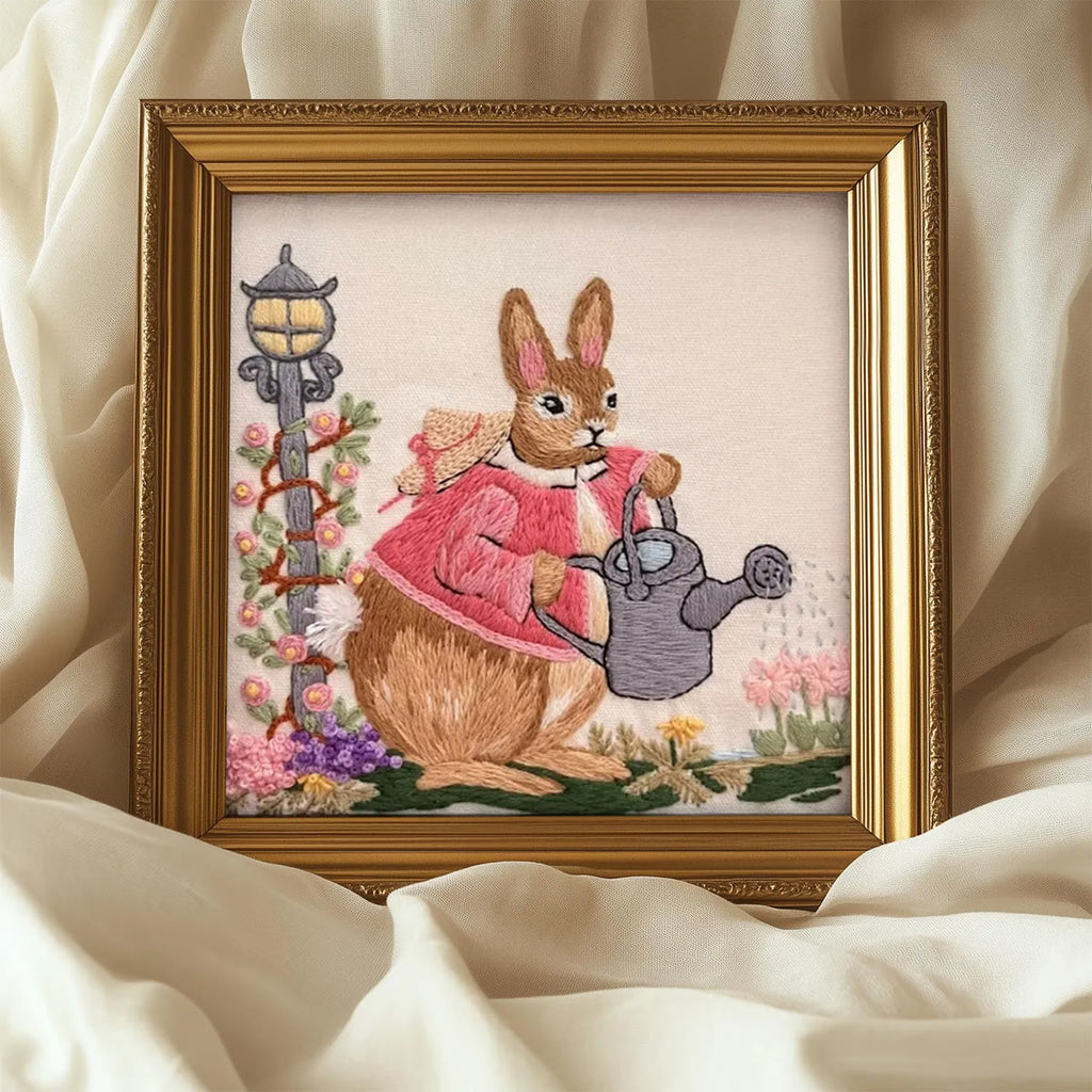 Rubbyoo Embroidery Kit - Watering Bunny | Adorable Animal Craft | Perfect Wall Ornament - image 6