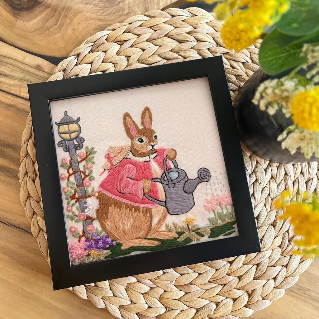 Rubbyoo Embroidery Kit - Watering Bunny | Adorable Animal Craft | Perfect Wall Ornament - image 7