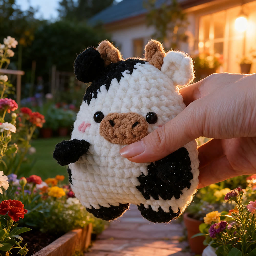 Diy Handmade Milk Cow Crochet Kit - Adorable Bag Pendant | Perfect Handmade Craft For Kids - image 1