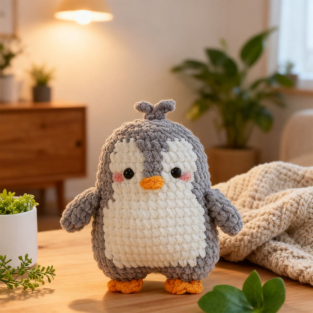 Diy Handmade Lovely Penguin Crochet Kit - Easy Handmade Doll | Perfect Animal Craft For Birthday  - Diy Handmade Lovely Penguin Crochet Kit - image 0