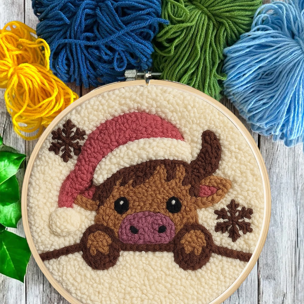 Adorable Cow Punch Needle Kit - Lovely Animal Craft | Christmas Decorative Artwork - image 7