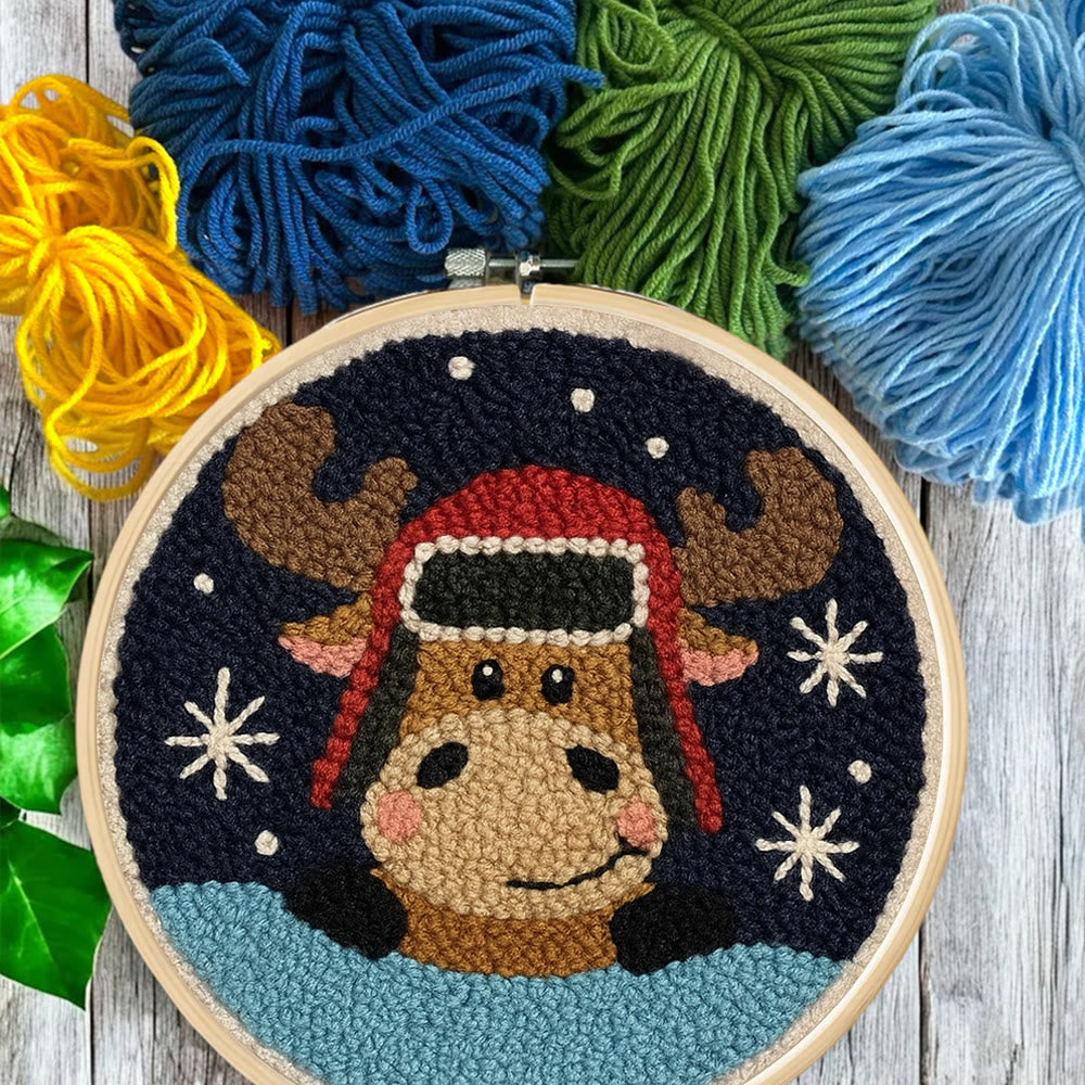  Cute Elk Punch Needle Kit - Handmade Animal Art | Perfect Holiday Gift - image 6