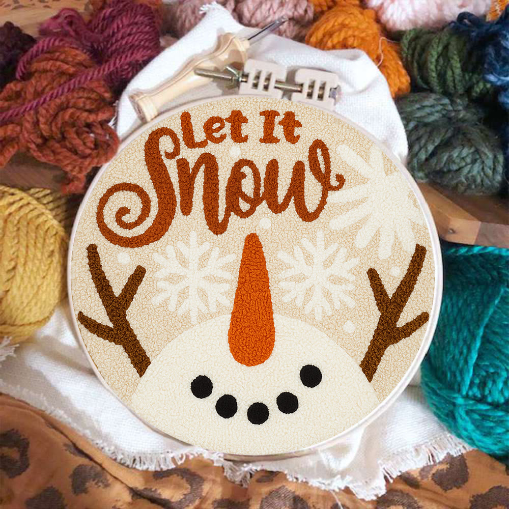 Let It Snow Punch Needle Kit - Diy Winter Handicraft | Perfect Christmas Hanging Art - image 1
