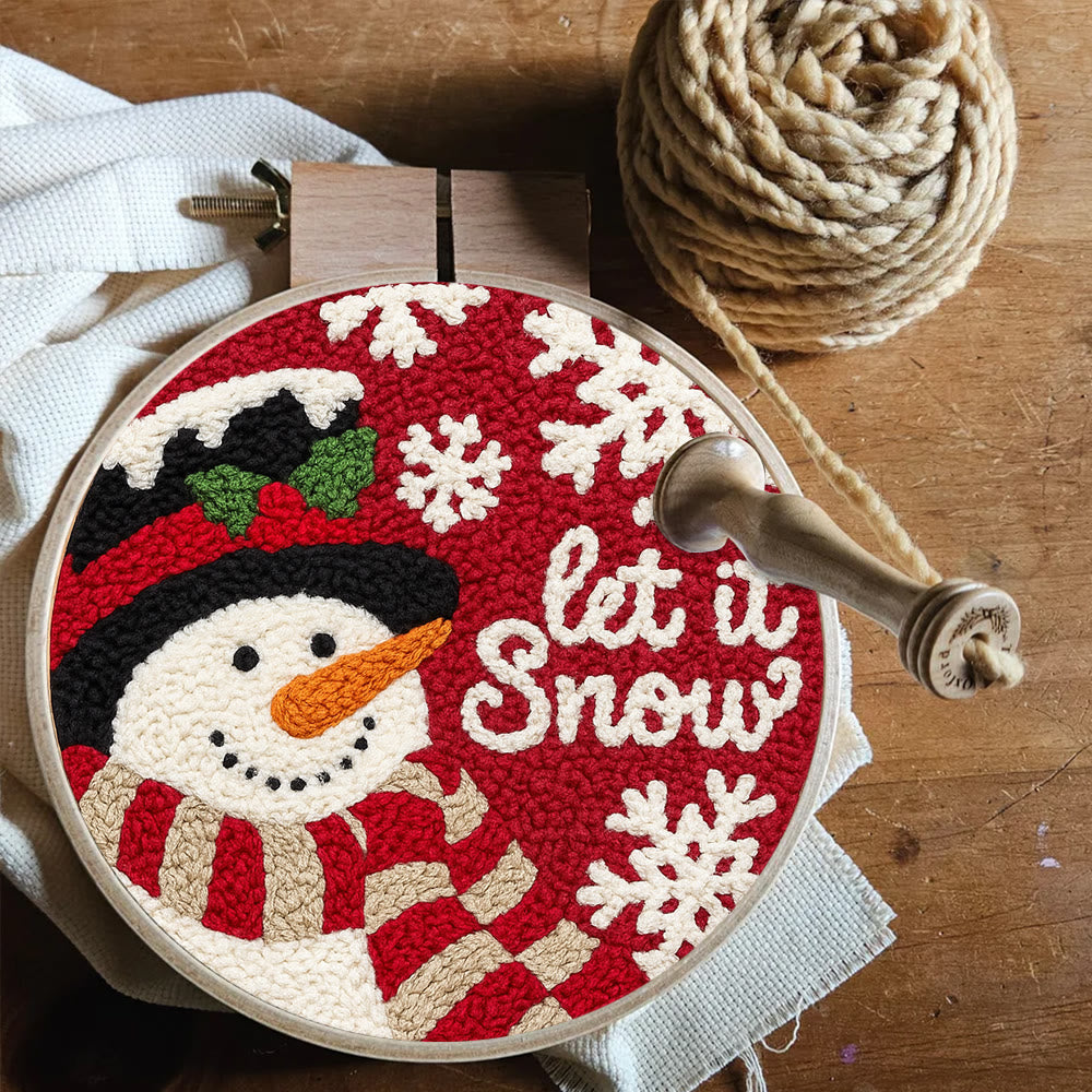 Happy  Snowman Punch Needle Kit - Diy Christmas Collection | Christmas Tree Hanging Art  - image 4