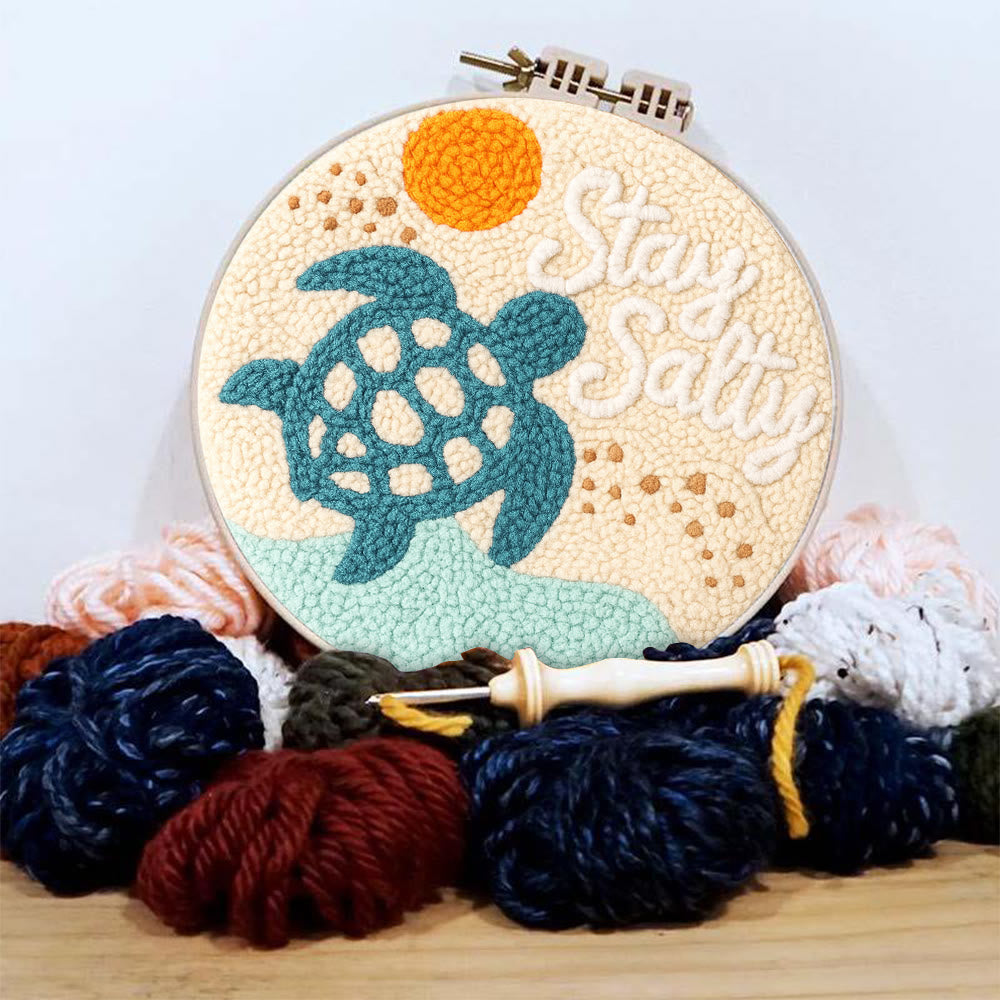 Seaside Turtle Punch Needle Kit - Summer Handmade Decoration |  Diy Needle Craft  - image 6