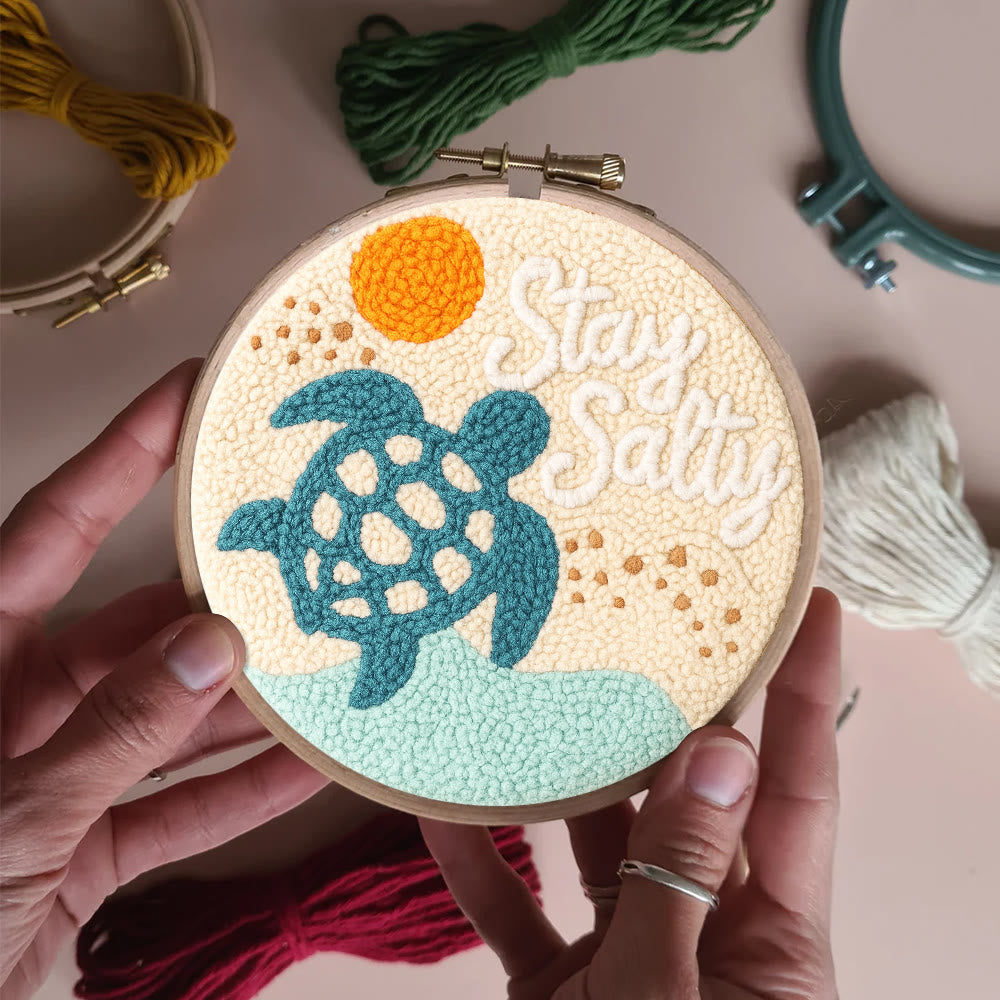 Seaside Turtle Punch Needle Kit - Summer Handmade Decoration |  Diy Needle Craft  - image 7