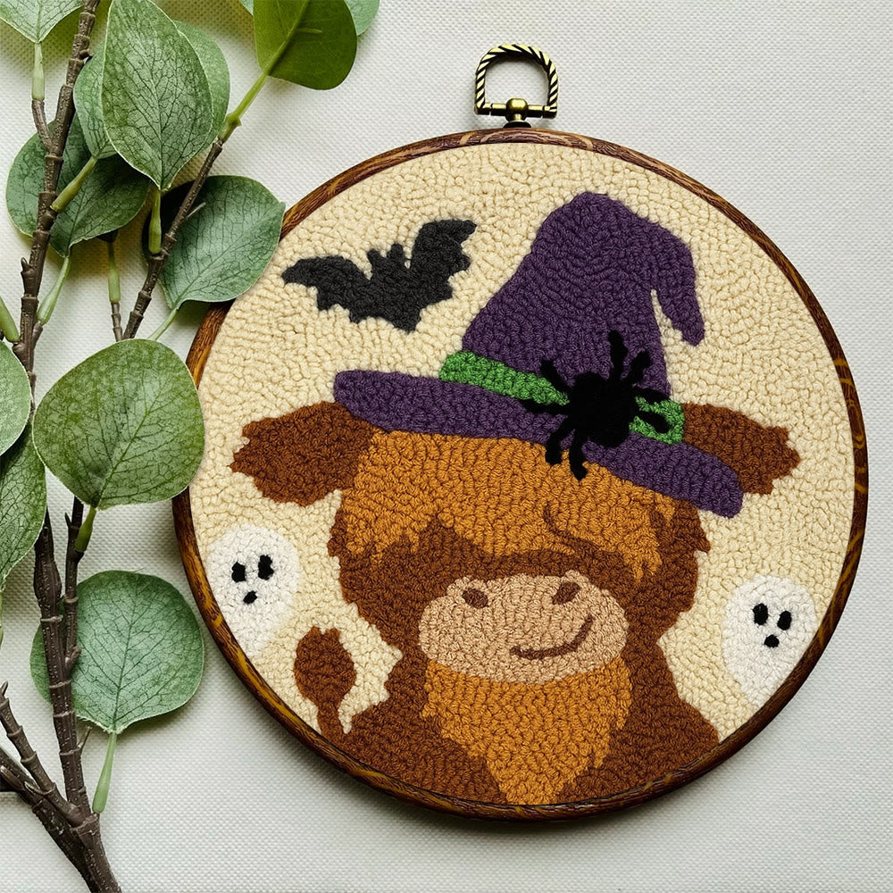 Wizard Cow Punch Needle Kit - Spooky Handmade Decoration | Personalized Animal Craft - image 7