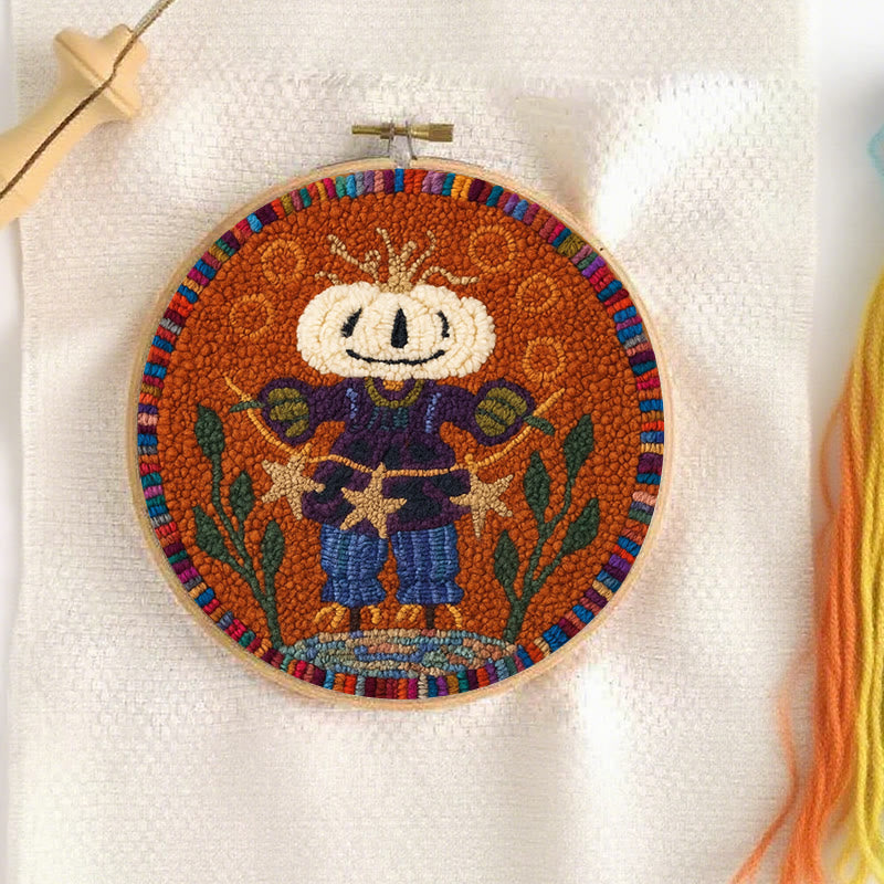 Pumpkin Scarecrow Punch Needle Kit - Creative Holiday Craft | Nice Gift For Home Decor - image 5