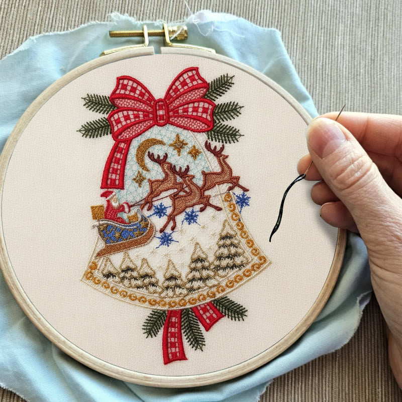 Rubbyoo Embroidery Kit - Christmas Bell | Diy Christmas Tree Hanging | Unique Holiday Decoration - image 3