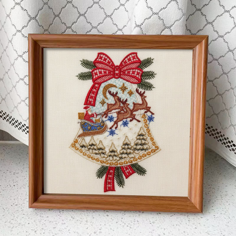 Rubbyoo Embroidery Kit - Christmas Bell | Diy Christmas Tree Hanging | Unique Holiday Decoration - Embroidery Kit Plus An Extra Frame - image 12