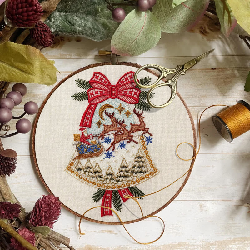 Rubbyoo Embroidery Kit - Christmas Bell | Diy Christmas Tree Hanging | Unique Holiday Decoration - image 6
