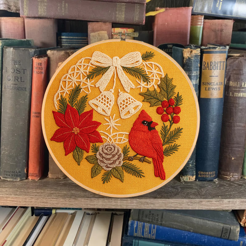 Rubbyoo Embroidery Kit - Christmas Celebration | Cardinal Bird Handicraft | Decorative Hoop Art - image 8