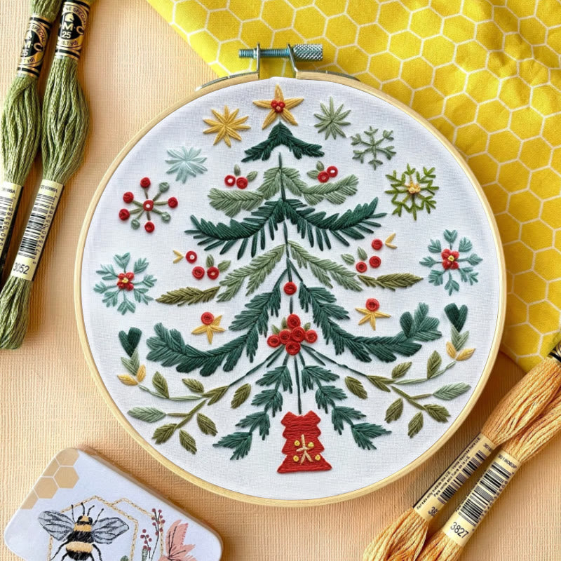 Rubbyoo Embroidery Kit - Christmas Tree | Handmade Festive Craft | Unique Christmas Gift - image 1
