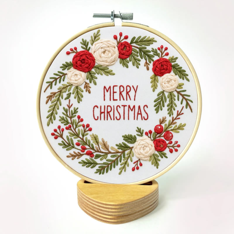 Rubbyoo Embroidery Kit - Christmas Wreath | Floral Christmas Craft | Diy Ornament Art - image 10