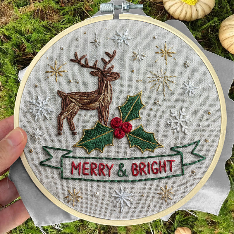 Rubbyoo Embroidery Kit - Christmas Deer | Unique Stitch Art | Christmas Crafts For Decoration  - image 4