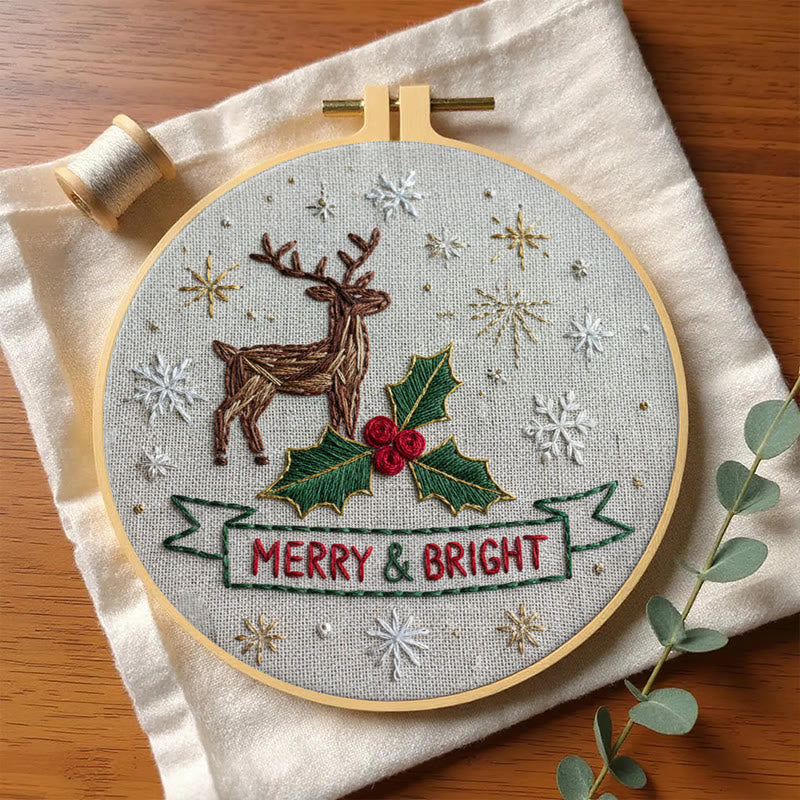 Rubbyoo Embroidery Kit - Christmas Deer | Unique Stitch Art | Christmas Crafts For Decoration  - image 3