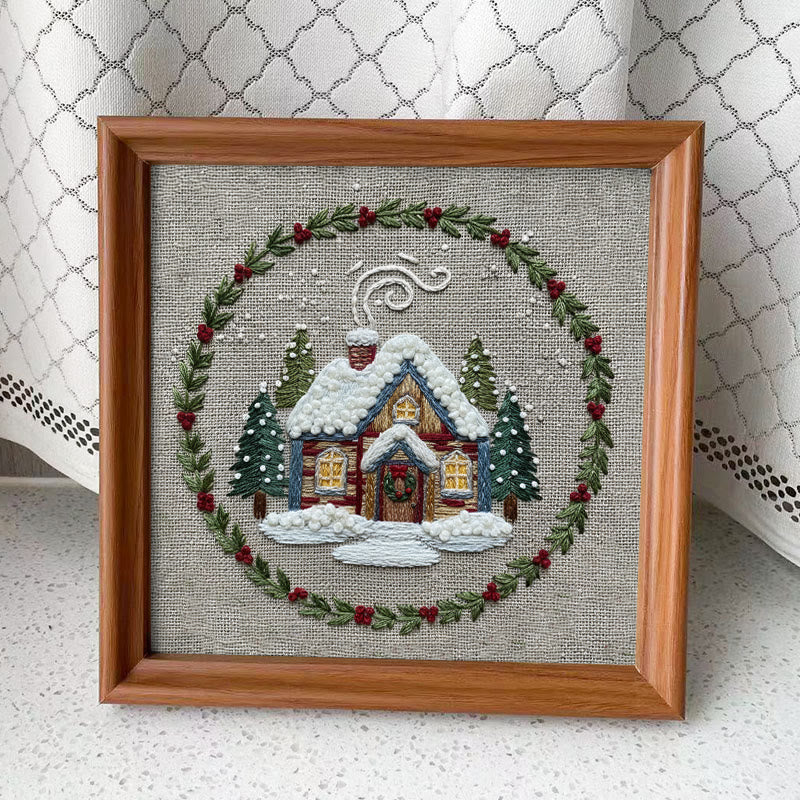 Rubbyoo Embroidery Kit - Winter Chalet | Christmas Stitch Artwork | Handmade Wall Decor - Embroidery Kit Plus An Extra Frame - image 10
