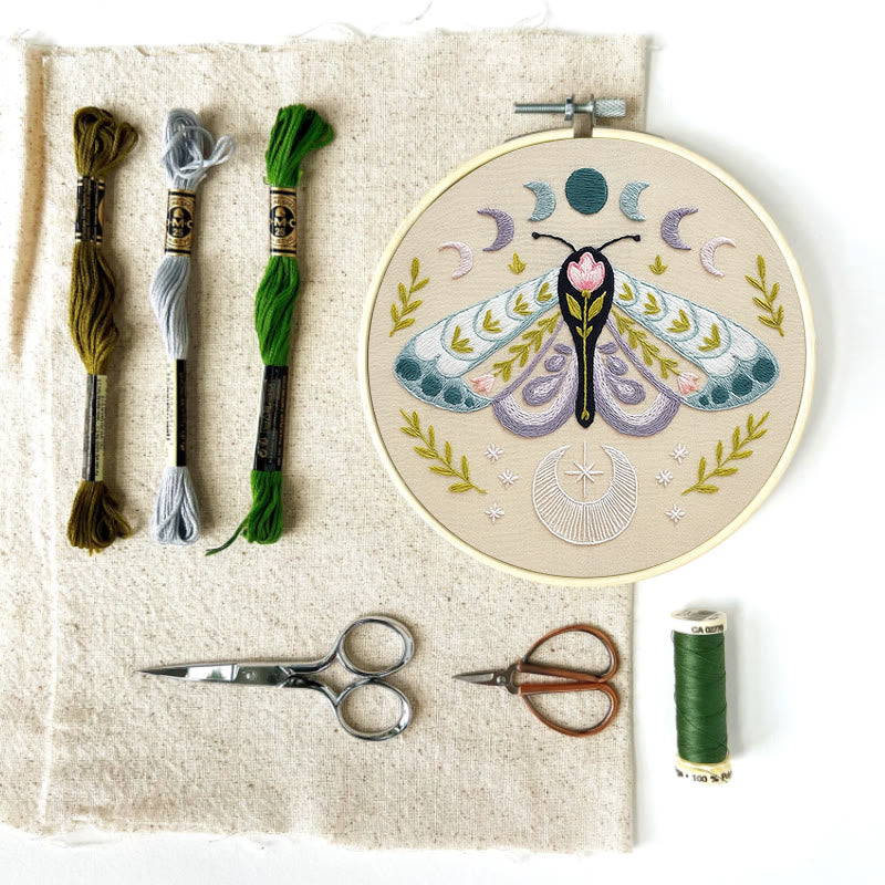 Rubbyoo Embroidery Kit - Celestial Lunar Moth | Creative Handmade Craft | Unique Hanging Ornament - image 11