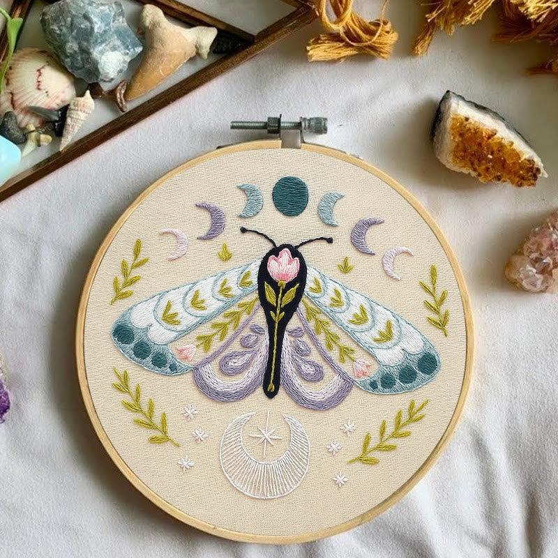 Rubbyoo Embroidery Kit - Celestial Lunar Moth | Creative Handmade Craft | Unique Hanging Ornament - image 6
