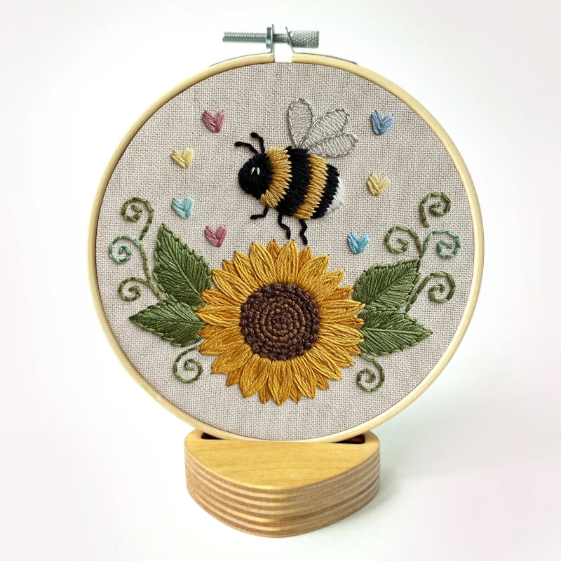 Rubbyoo Embroidery Kit - Sunflower Bee | Diy Floral Insect Art  | Perfect Handicraft For Beginner  - image 10