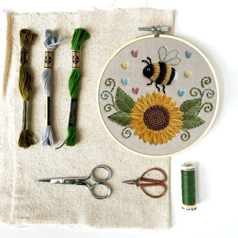 Rubbyoo Embroidery Kit - Sunflower Bee | Diy Floral Insect Art  | Perfect Handicraft For Beginner  - image 11