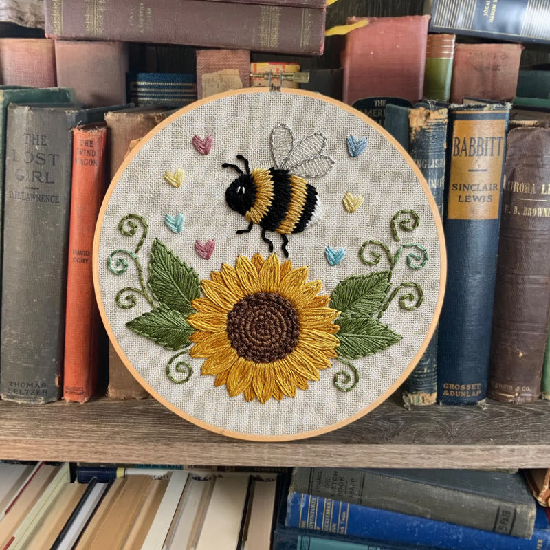 Rubbyoo Embroidery Kit - Sunflower Bee | Diy Floral Insect Art  | Perfect Handicraft For Beginner  - image 5