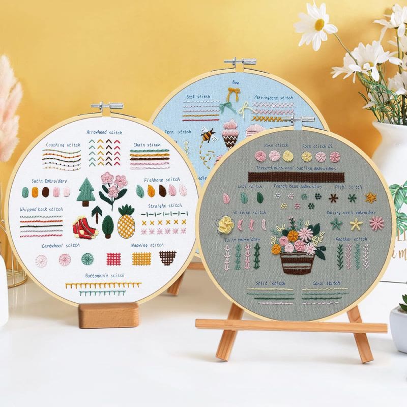 Rubbyoo 3-piece Embroidery Starter Kit - Handmade Beginner Stitch Practice | Diy Simple Needle Craft  - image 1