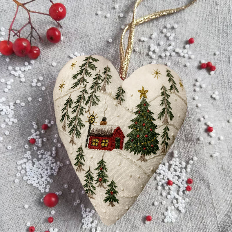 Rubbyoo Heart Embroidery Kit - Christmas Town | Creative Winter Decor | Perfect Christmas Gift  - image 2