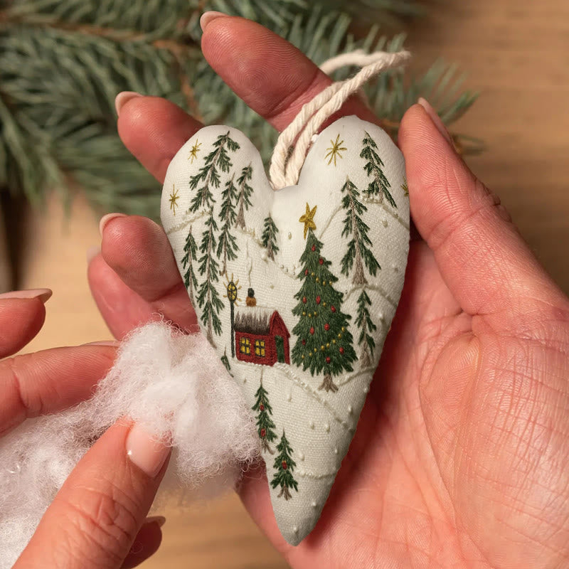 Rubbyoo Heart Embroidery Kit - Christmas Town | Creative Winter Decor | Perfect Christmas Gift  - image 4