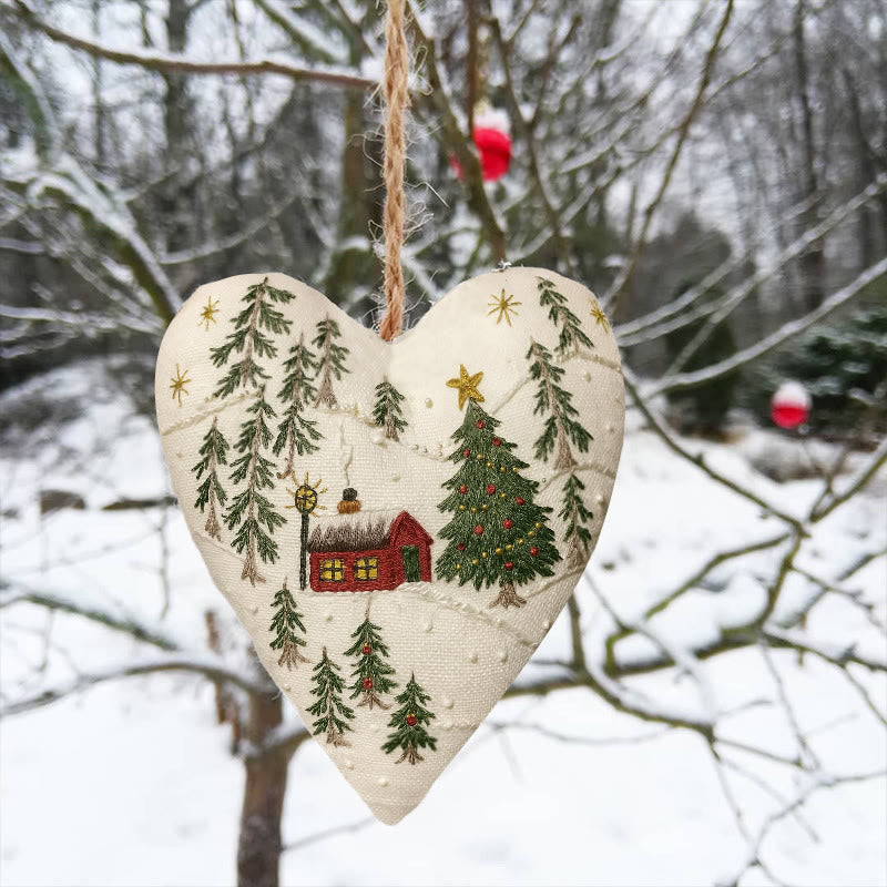 Rubbyoo Heart Embroidery Kit - Christmas Town | Creative Winter Decor | Perfect Christmas Gift  - image 1