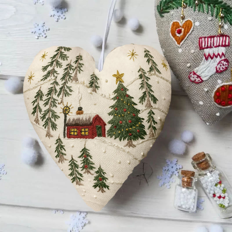 Rubbyoo Heart Embroidery Kit - Christmas Town | Creative Winter Decor | Perfect Christmas Gift  - image 3