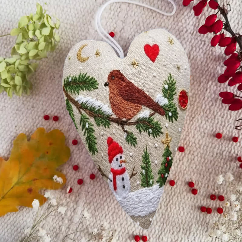 Rubbyoo Heart Embroidery Kit - Snowy Night | Diy Christmas Tree Ornament | Nice Handmade Collection  - image 6