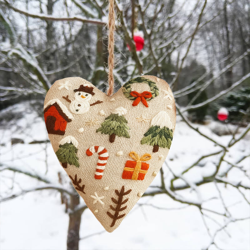 Rubbyoo Heart Embroidery Kit - Christmas Present | Unique Christmas Collection | Diy Heart Decor  - image 1