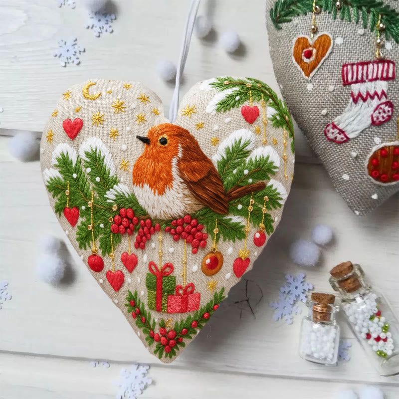 Rubbyoo Heart Embroidery Kit - Lovely Bird | Handmade Christmas Gift | Perfect For Diy Beginner - image 3
