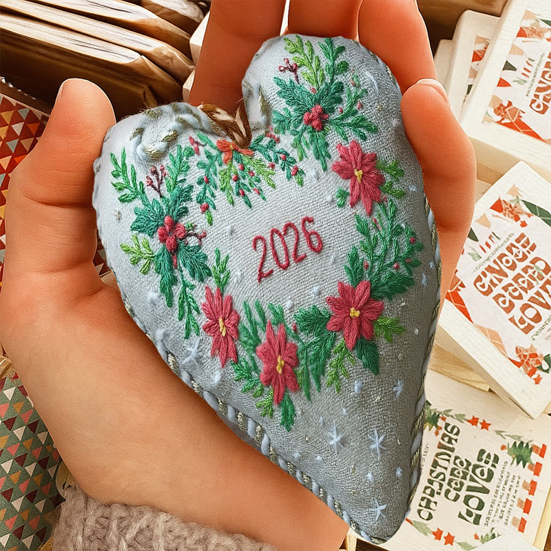 Rubbyoo Heart Embroidery Kit - New Year Wreath | Diy Heart Ornament | Nice For Christmas Gifts - image 7