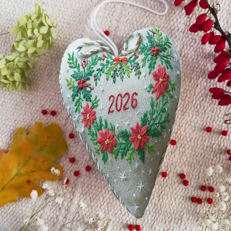 Rubbyoo Heart Embroidery Kit - New Year Wreath | Diy Heart Ornament | Nice For Christmas Gifts - image 4