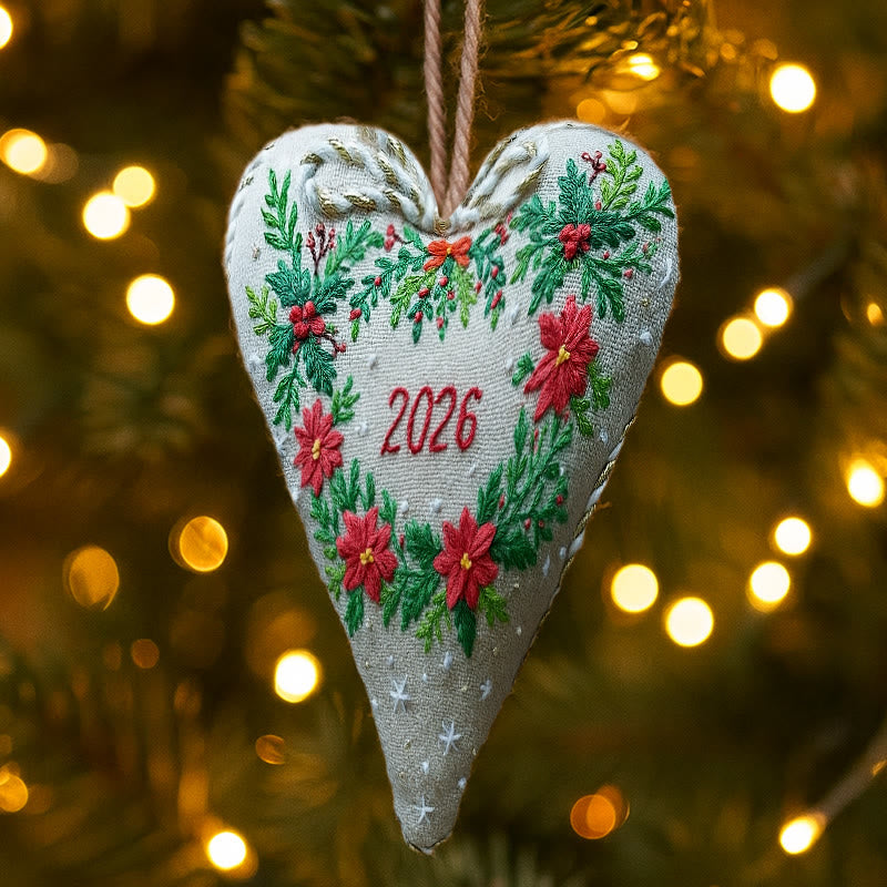 Rubbyoo Heart Embroidery Kit - New Year Wreath | Diy Heart Ornament | Nice For Christmas Gifts - image 5