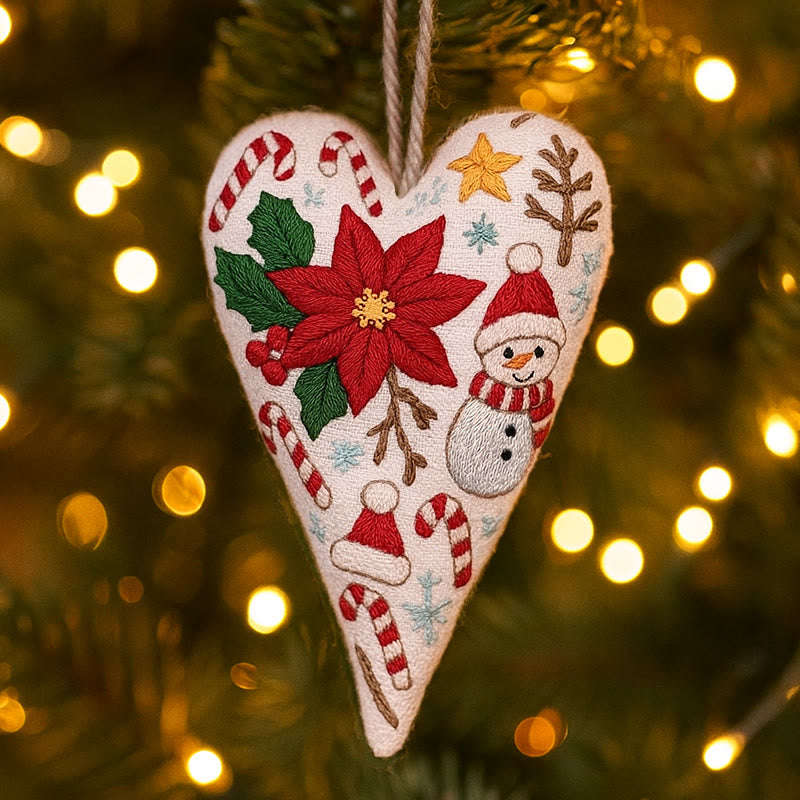 Rubbyoo Heart Embroidery Kit - Christmas Poinsettia | Christmas Handmade Craft | Diy Needle Artwork  - image 5