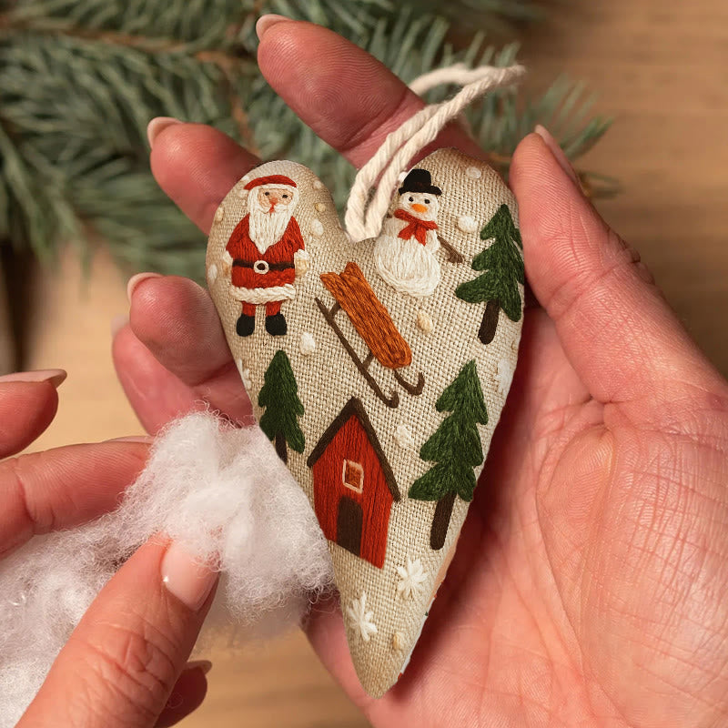 Rubbyoo Heart Embroidery Kit - Christmas Sled | Christmas Tree Adornment | Kid Embroidered Craft  - image 7