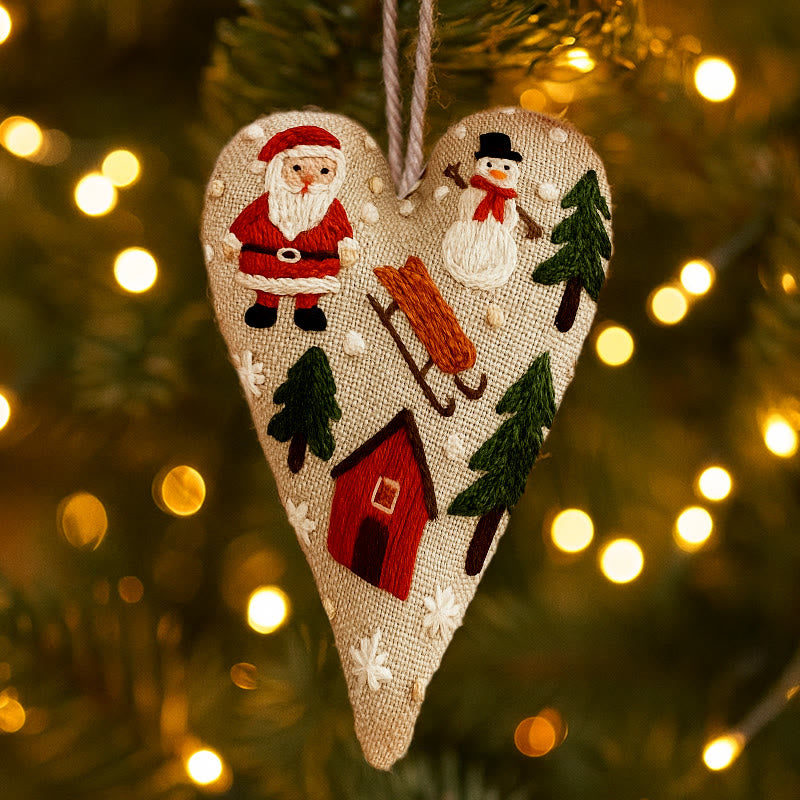 Rubbyoo Heart Embroidery Kit - Christmas Sled | Christmas Tree Adornment | Kid Embroidered Craft  - image 6