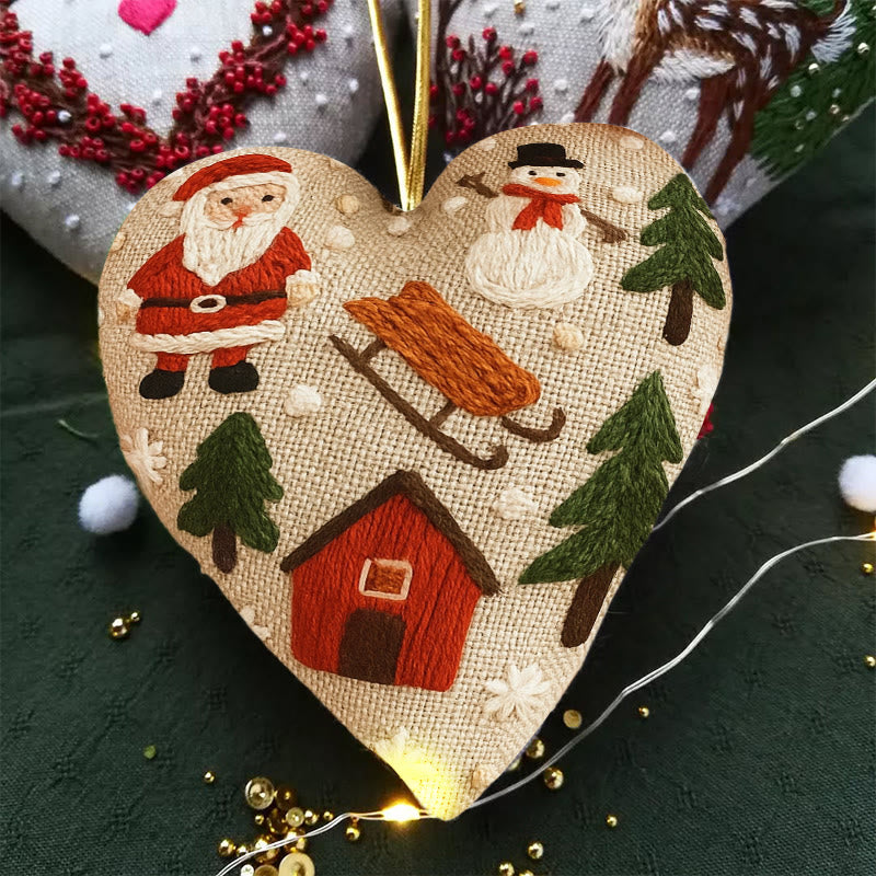 Rubbyoo Heart Embroidery Kit - Christmas Sled | Christmas Tree Adornment | Kid Embroidered Craft  - image 4