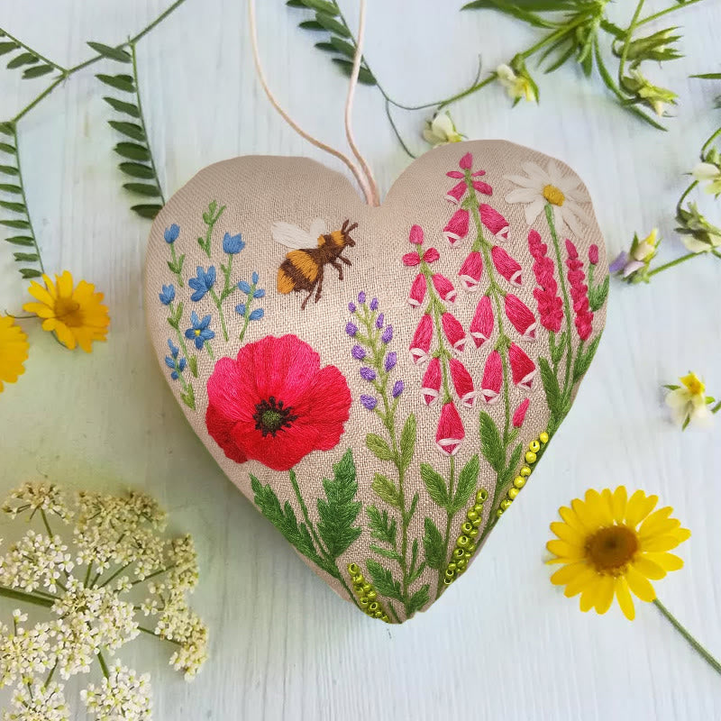Rubbyoo Heart Embroidery Kit - Spring Flower | Perfect Handmade Gift For Her | Diy Decorative Craft  - image 2