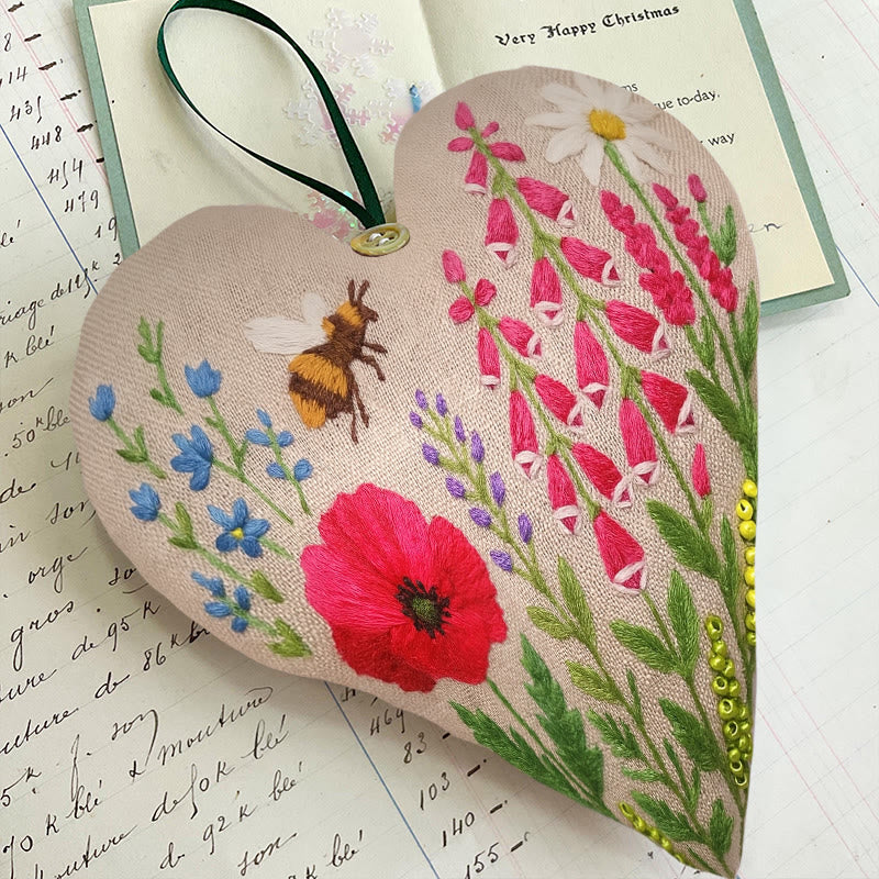 Rubbyoo Heart Embroidery Kit - Spring Flower | Perfect Handmade Gift For Her | Diy Decorative Craft  - image 5