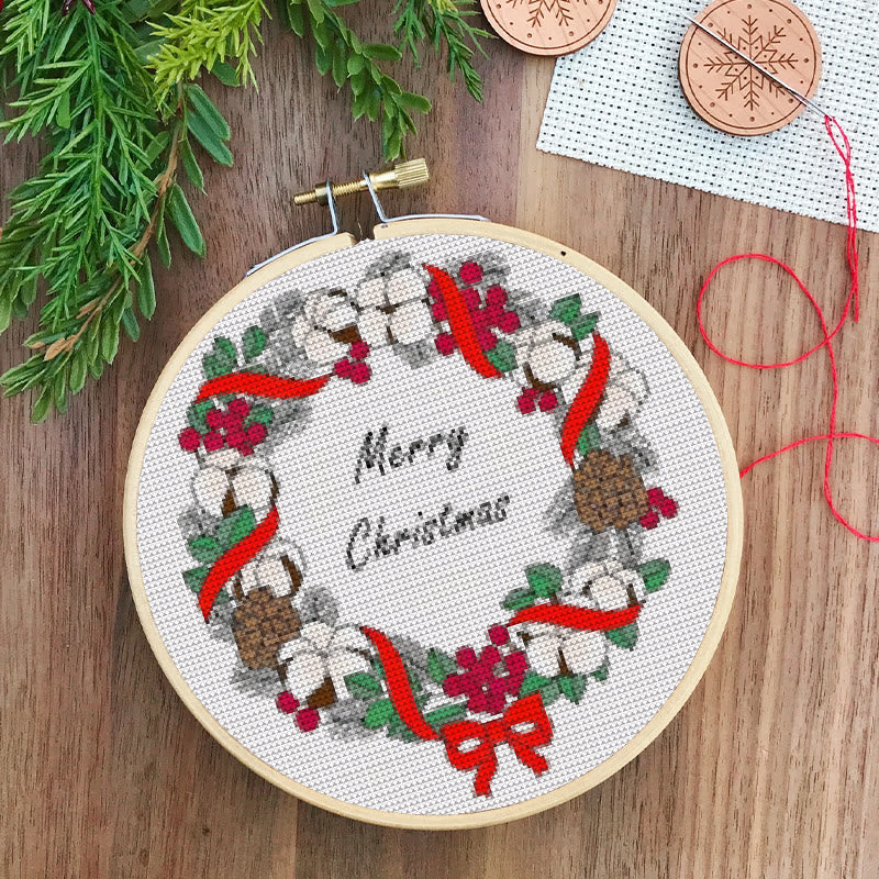  Cross Stitch Kit - Marry Christmas |  Diy Winter Holiday Craft | Easy Handmade Needlework - image 6