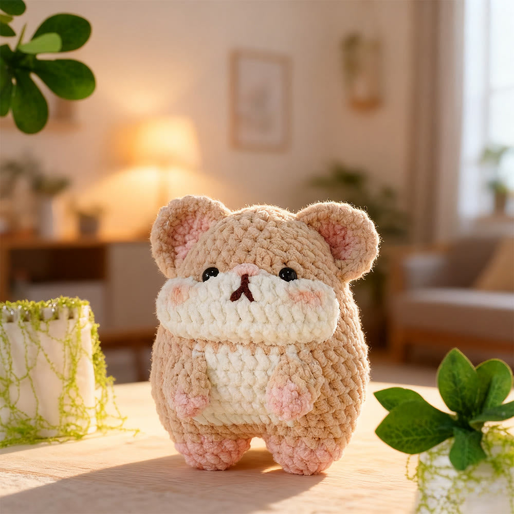 Diy Handmade Chubby Hamster Crochet Kit - Adorable Bag Hanging Doll | Diy Handmade Gift For Kid - Diy Handmade Chubby Hamster Crochet Kit - image 0
