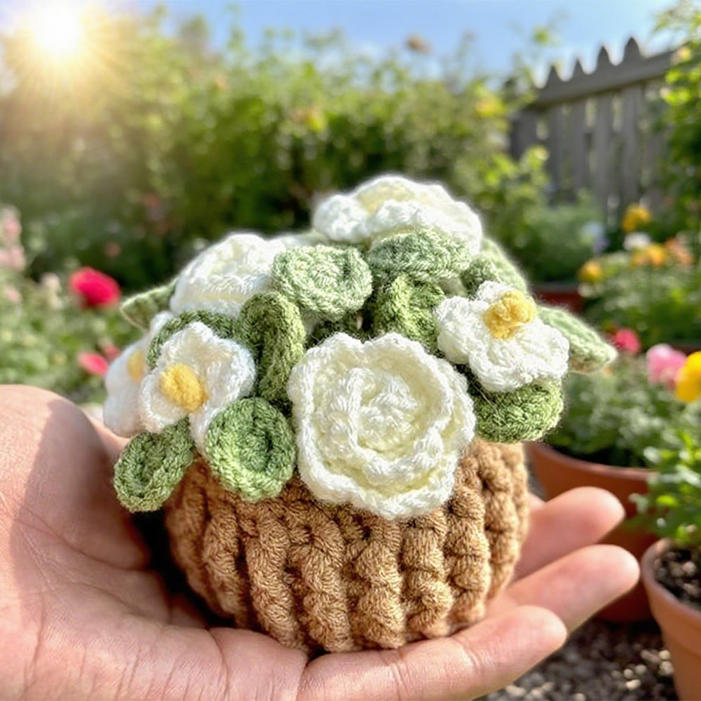 Diy Handmade Flower Pot Crochet Kit -  Flower Basket Hanging Craft | Nice For Garden Ornament  - image 4