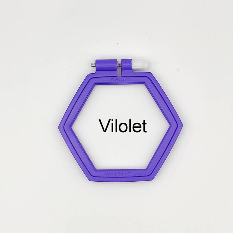 Small Hexagon Embroidery Plastic  Hoop - Colourful Stitch Frames | Perfect Frame For Stitchwork - Vilolet - 2pcs - image 6