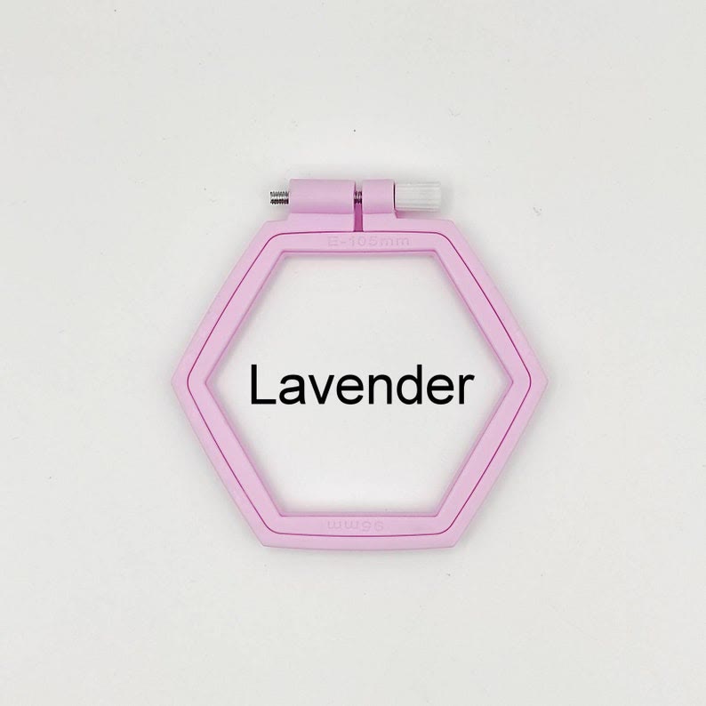 Small Hexagon Embroidery Plastic  Hoop - Colourful Stitch Frames | Perfect Frame For Stitchwork - Lavender - 2pcs - image 7